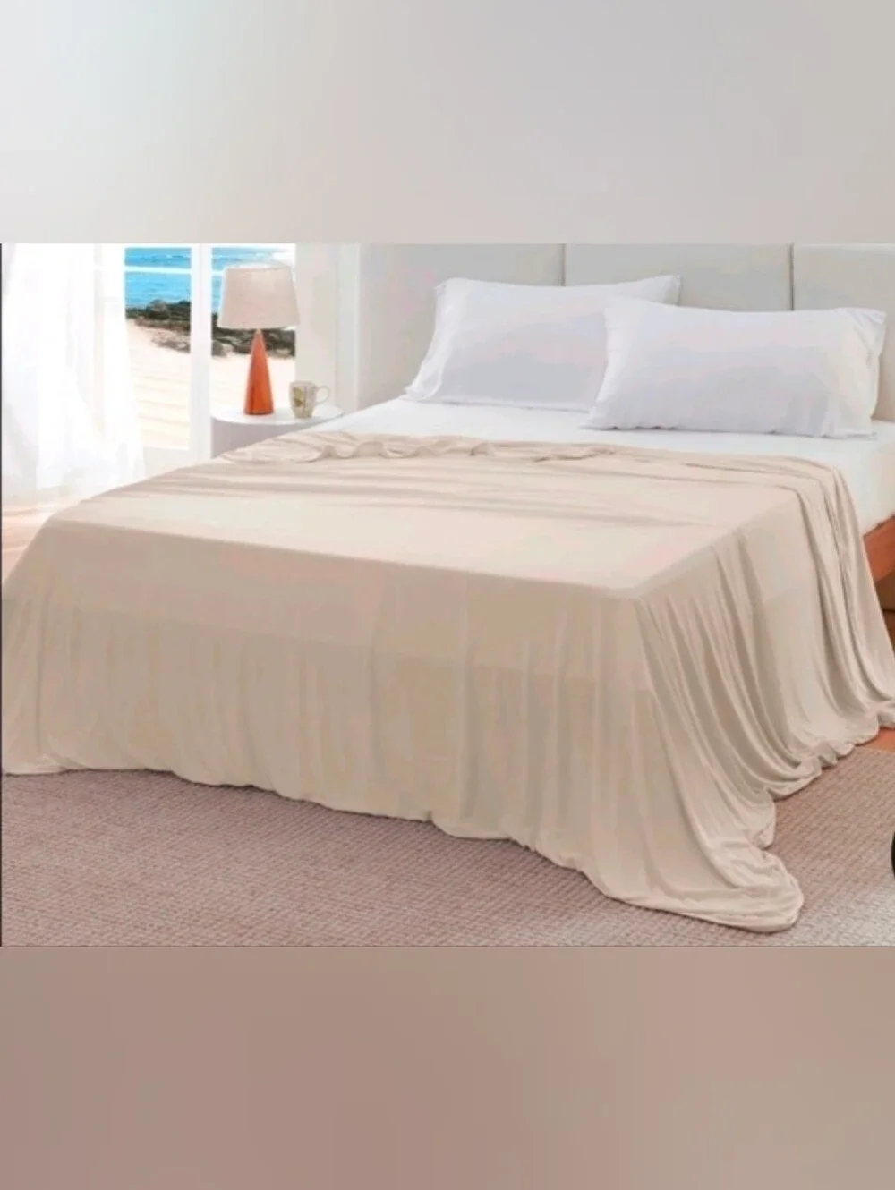 NIB Bedsure Cooling Blanket for Hot Sleepers Lightweight King 108x90 Tapioca